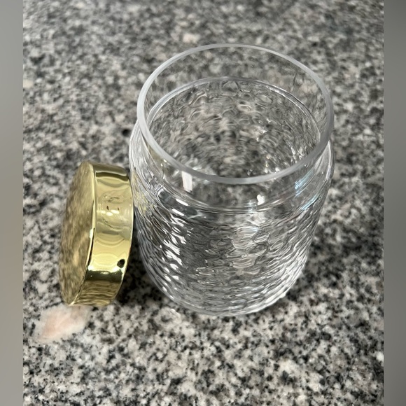Rippled Glass Jar & Gold Lid - Picture 4 of 7